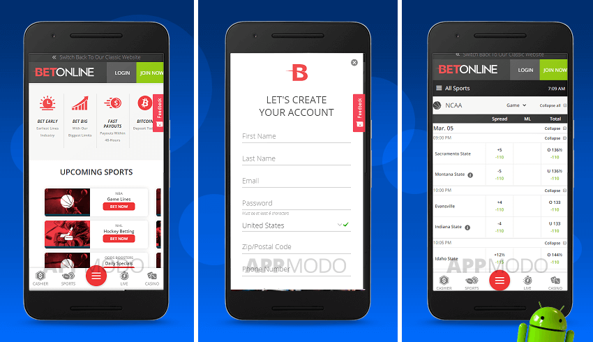 Betonline Android app