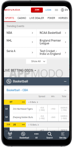 Bovada mobile sportsbook